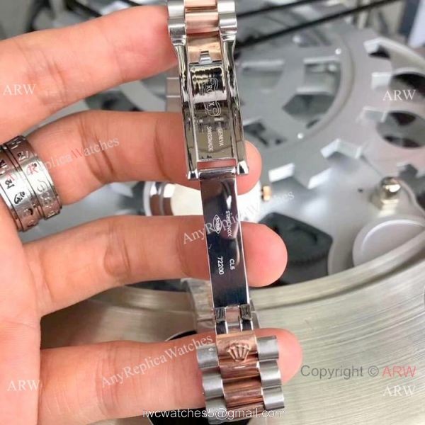 Copy Rolex Datejust Gray Dial 2-Tone Rose Gold President Watch 40mm 5