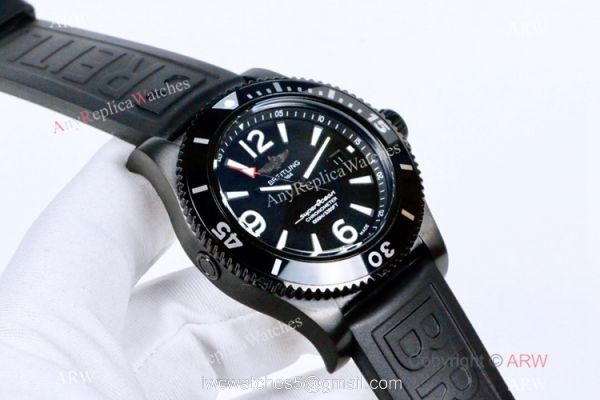 New Fake Breitling Superocean II Blacksteel Rubber Strap Watches 5