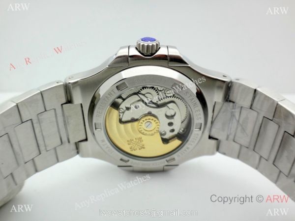 Swiss AAA Grade Patek Philippe Nautilus power reserve Watch SS Blue Face 5
