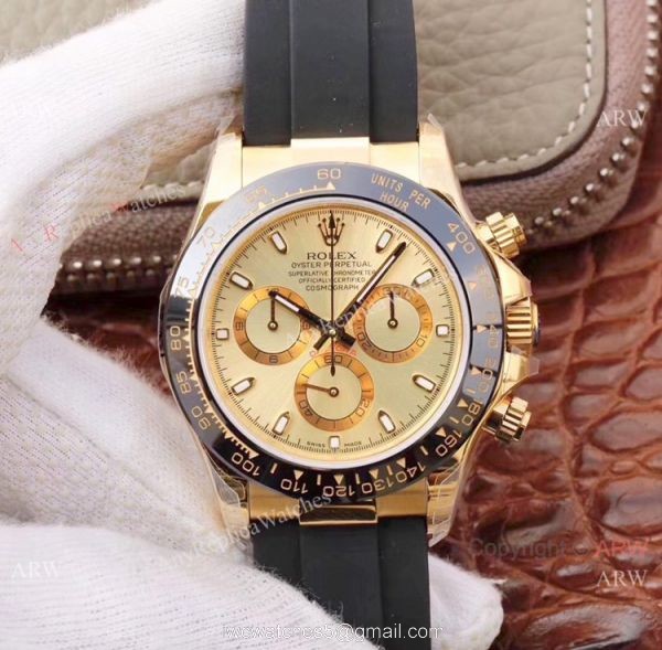 Swiss 4130 JH Factory Rolex Daytona Rubber Band Gray Dial Watch 40mm 5