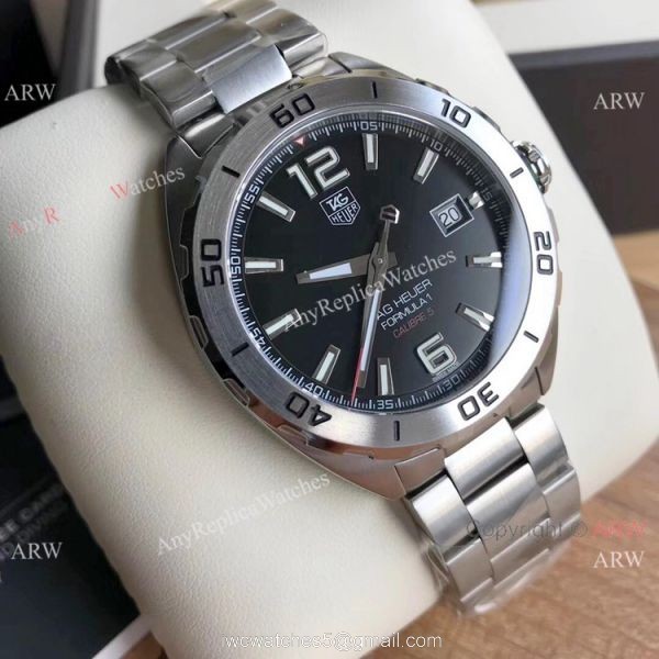 Swiss Tag Heuer Formula 1 CALIBRE 5 Bracelet Stainless Steel Black Face 5