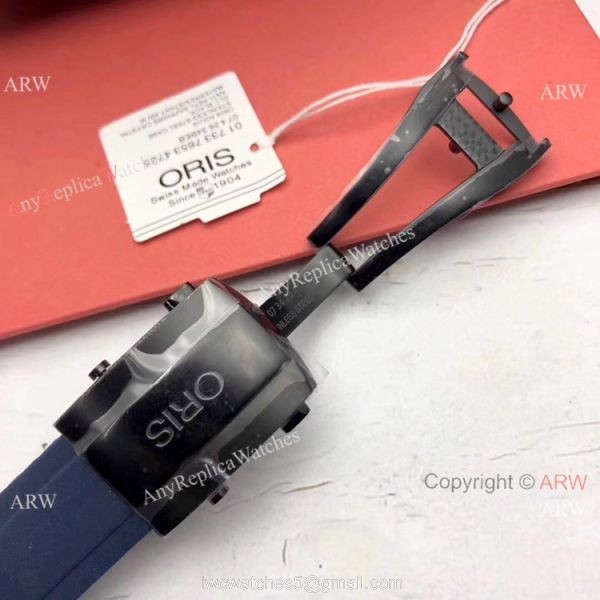 Highest Quality Fake Oris Aquis Swiss sw200 Watch Blue Rubber Strap 5