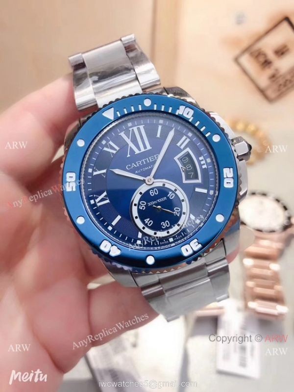 Cartier Calibre De Diver Stainless Steel Black Bezel Watches Buy Imitation Watches from China 5