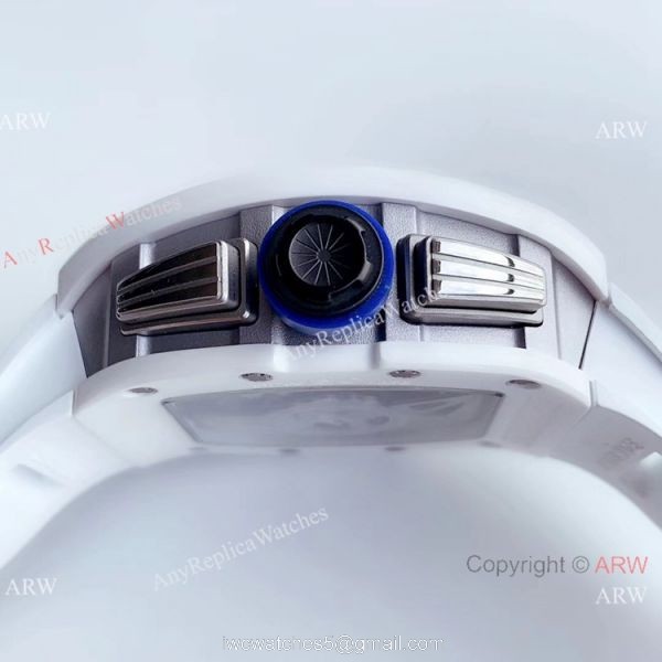 KV Factory Swiss 7750 Richard Mille RM 011-FM Polo Club Saint Tropez White Ceramic Watch Richard Mille AAA 5