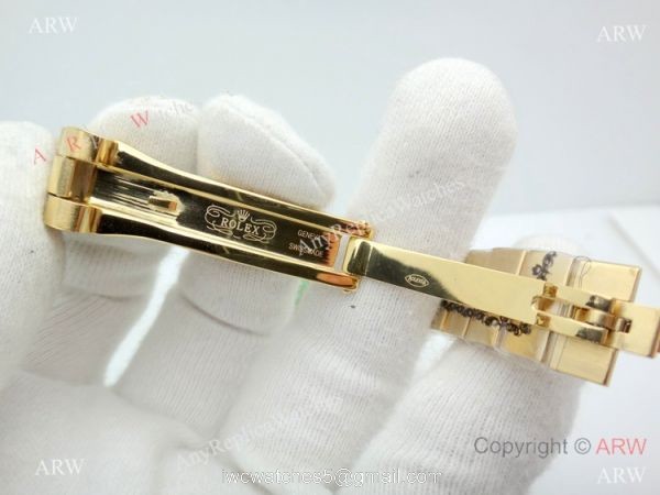 Copy Rolex Datejust Gold White Face Presidential Watch 26mm for Lady 5