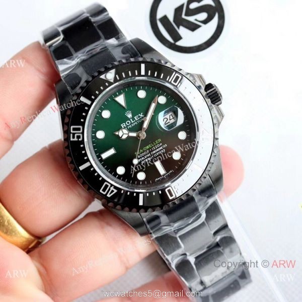 Rolex Sea Dweller 50th Anniversary Replica Watch All Black D-Green Dial KS Factory 2824 Movement 5