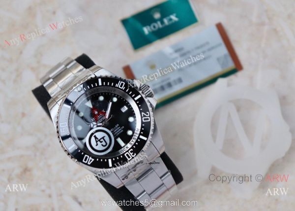 AJ Factory MAX Rolex Deepsea Black Replica Watch Stainless Steel 5