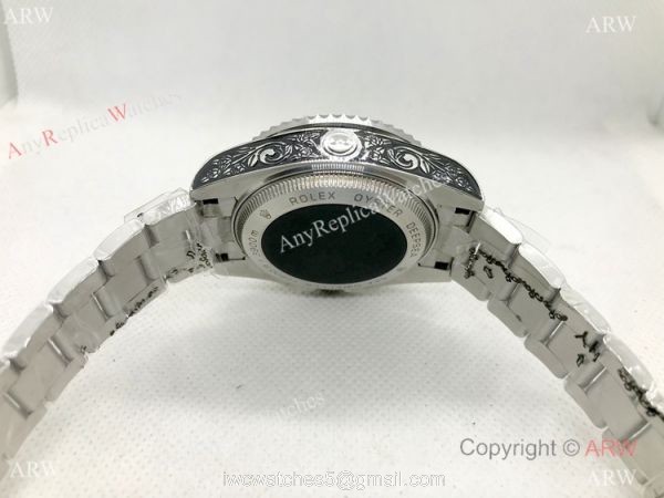 44mm Rolex Deepsea Black Replica Watch Tattoo Case 5