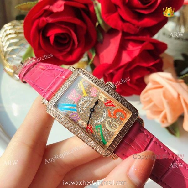 New Fake Franck Muller Long Island Color Dreams 26mm Watch Rose Gold Diamond 5