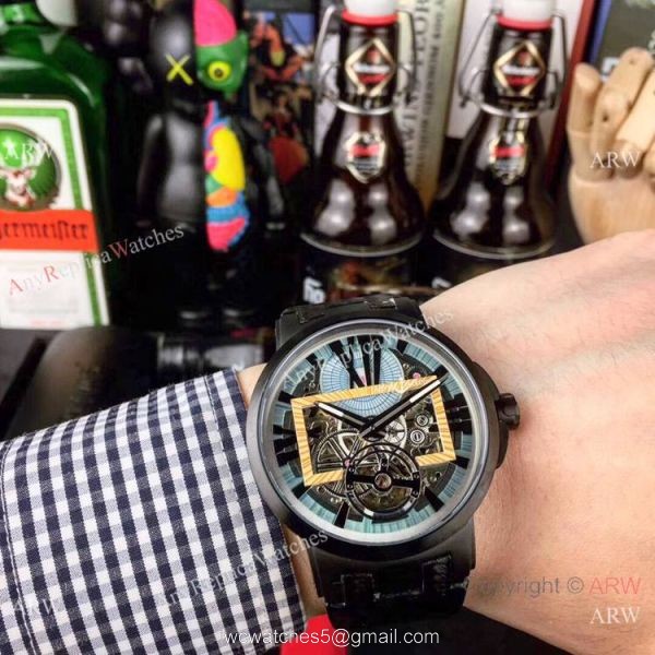 New Copy Ulysse Nardin Executive Dual Time All Black Watches 5