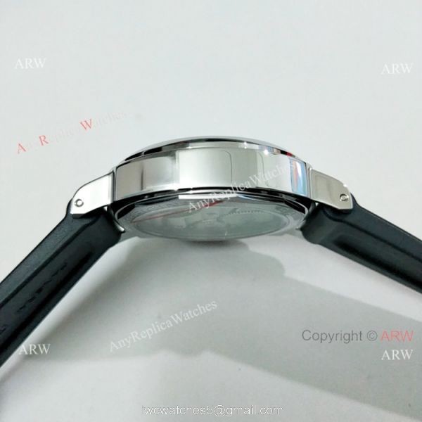 Copy Panerai Luminor PAM00112 Watch Black Dial Black Rubber Strap 5