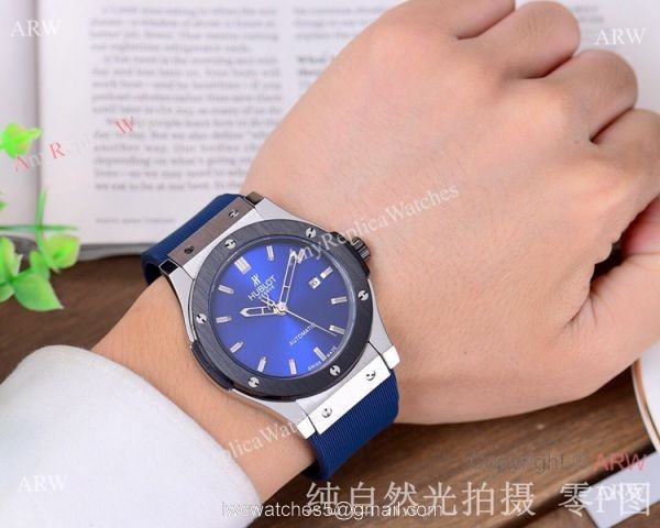 Copy Hublot Classic Fusion 42mm Watch SS Black Bezel 5