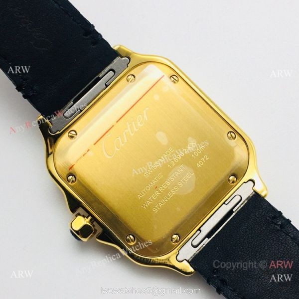 (GB) 2019 New Cartier Santos Yellow Gold Watch AAA Swiss Replica 5