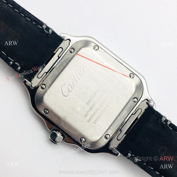 (GB) Swiss Replica Cartier Santos de Watch Two Tone Rose Gold White Dial 5