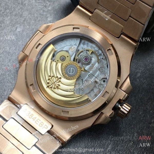 Swiss Grade Copy Patek Philippe Nautilus GBF CAL.324 Rose Gold White Dial Watch 5