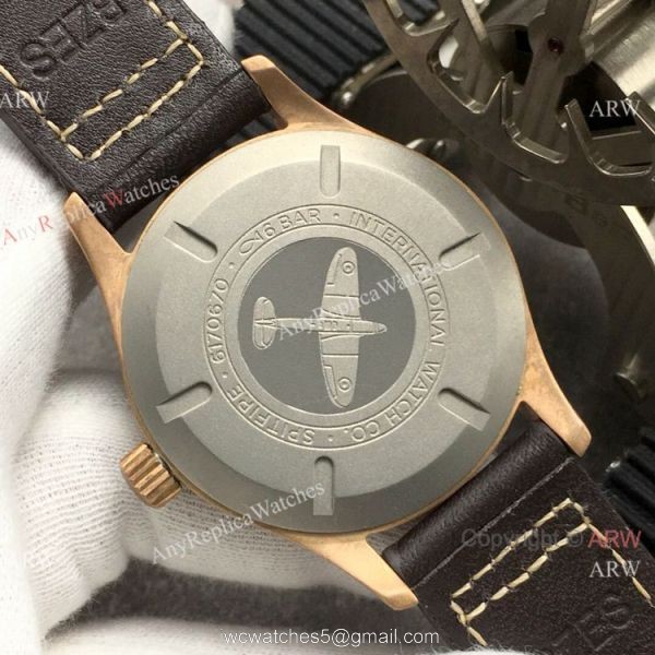 Super Clone IWC Big Pilots Spitfire Bronze Green Dial Watch Swiss 9015 5