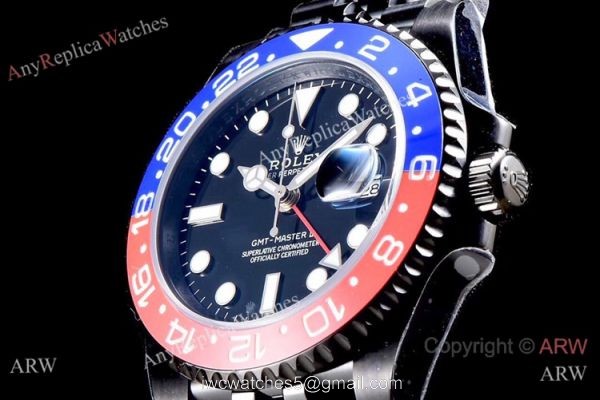 KS Factory Rolex GMT Master II Swiss ETA 126710blro-0001 BlueRed Ceramic Black PVD Watch 5