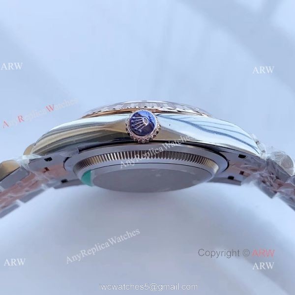 EW factory Replica Rolex Oyster Perpetual Datejust 2T Rose Gold Jubilee Chocolate Dial Watch 36MM 5