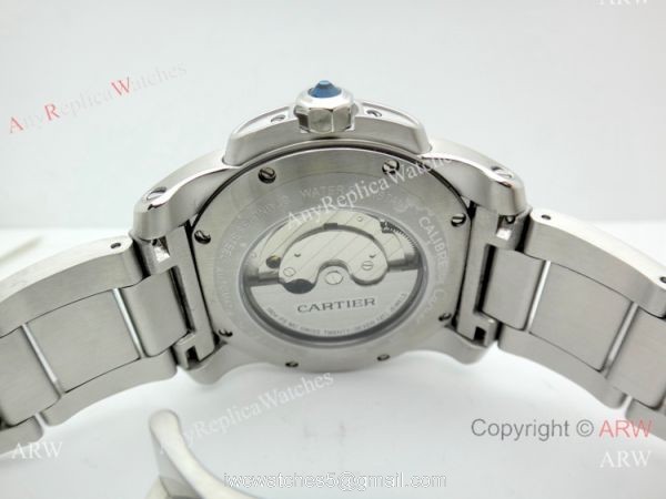 AAA Quality Cartier Calibre de Stainless Steel Black Dial Watch Automatic 5