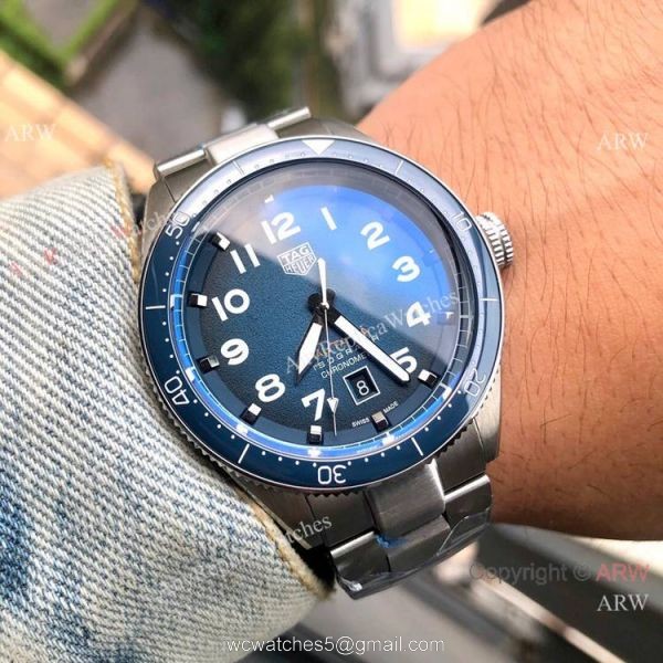New Style TAG Heuer Autavia Isograph Stainless Steel Green Dial Watches 5
