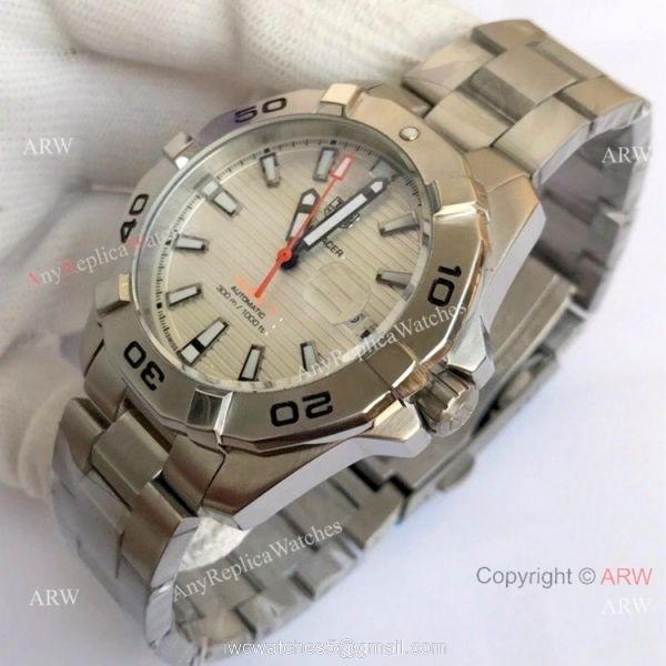 Wholesale Copy Tag Heuer Aquaracer Calibre 5 Watch Silver and White 5