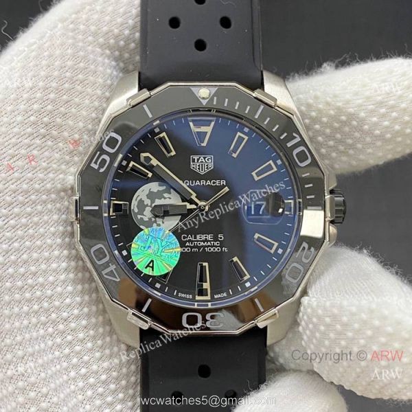 AAA Quality Copy Tag Heuer Aquaracer Calibre 5 White Dial Watches 43mm 5