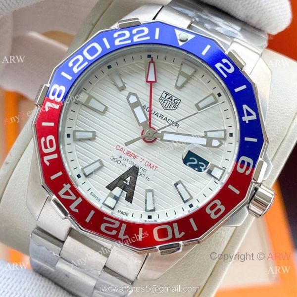 Copy Tag Heuer Aquaracer Calibre 7 GMT Watch New Blue Red Bezel 5