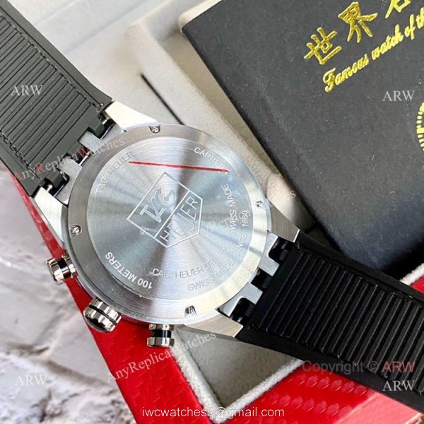 New Replica Tag Heuer Carrera Heuer 02 Watches Black Leather Strap 5