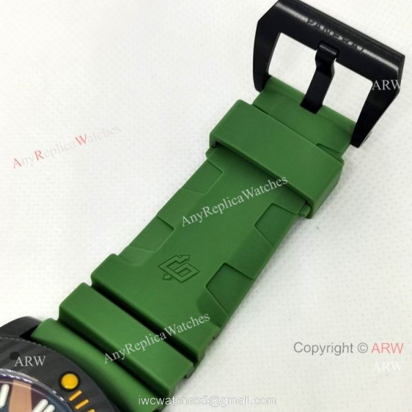 Panerai Replica Watch 47mm Camouflage Dial Military Green Rubber Strap 5