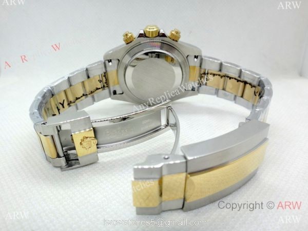 High Quality Copy Rolex Daytona Two Tone Gray Roman Watch 40mm 5