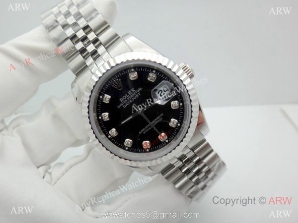 Replica Rolex Datejust Black Dial Jubilee Strap Watch 36mm 5