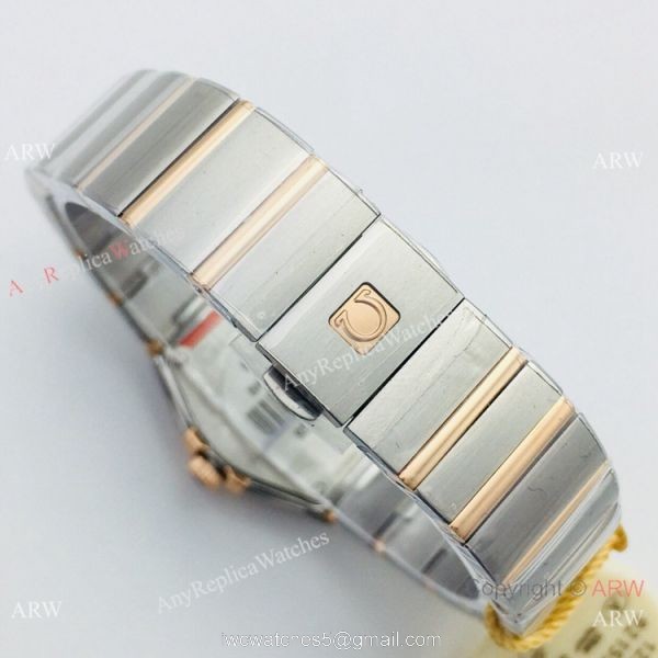 (VS) Replica Omega Constellation 2-Tone Rose Gold Diamond Watch with Quartz Movement 5