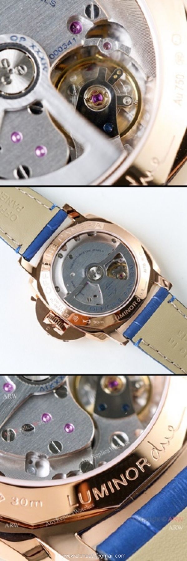 (VS) Swiss Panerai Luminor PAM756 Rose Gold White Face Watch 5