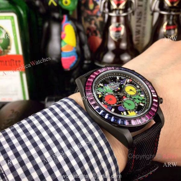 Rolex Daytona Graffiti Face 42mm Watch / Rolex Daytona Rainbow Replica Watch 5