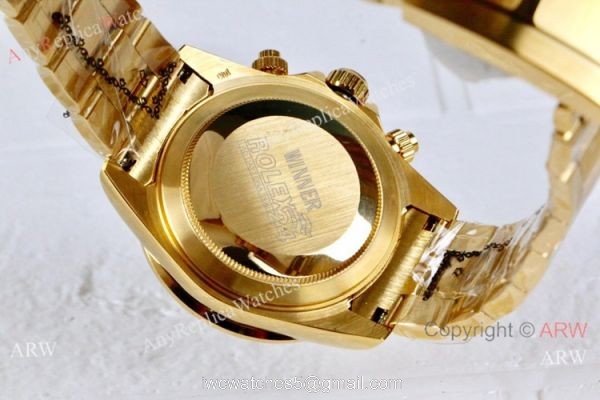 42mm Rolex Daytona Rainbow Replica Watch Gold Case Diamond Dial 5
