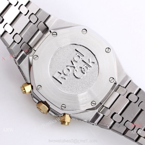 Best Replica Audemars Piguet Royal Oak Iced Out Watch Two Tone Diamond Dial 5