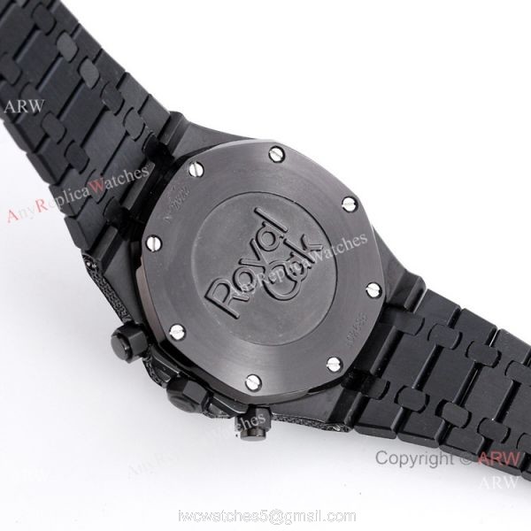 Solid Black Audemars Piguet Ice Royal Oak Replica Watch 15400 5