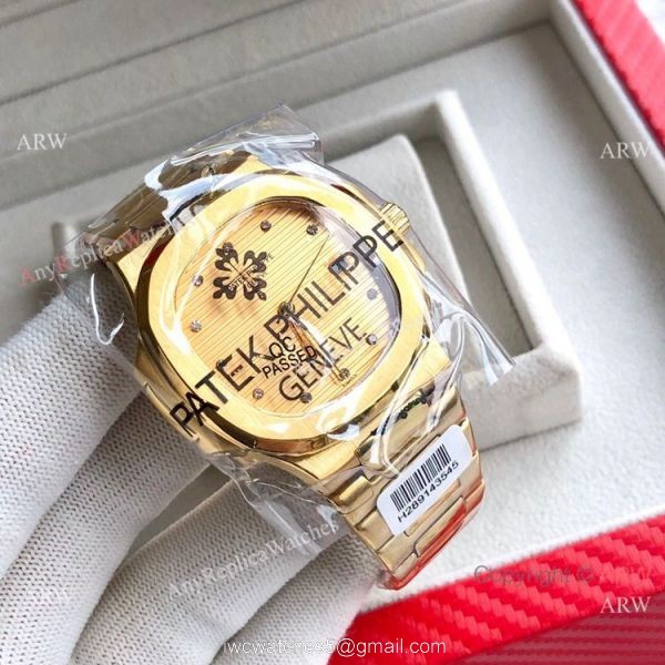 Yellow Gold Patek Philippe Nautilus Copy Watch Men Size 5