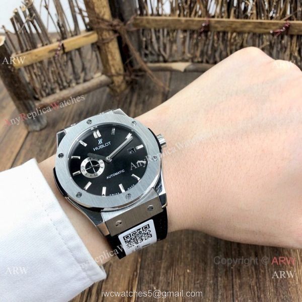 Fake Hublot Classic Fusion SS Black Dial Watches 42mm 5