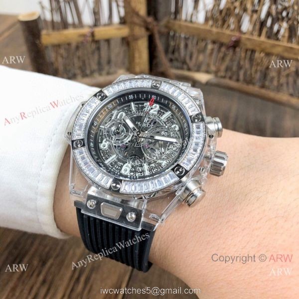 Big Bang Unico Diamond Bezel Hublot Transparent Watch New Replica 5