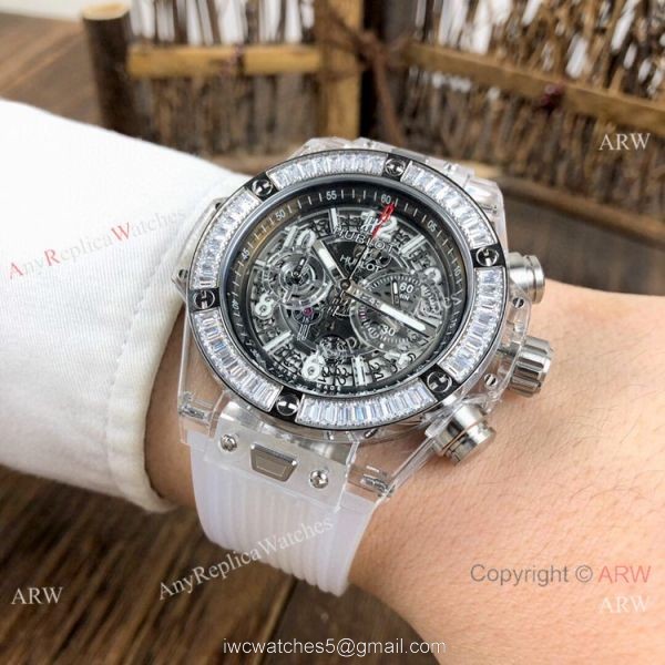 Hublot Big Bang Unico Chronograph Watches Hublot Transparent Watch Diamond Bezel 5