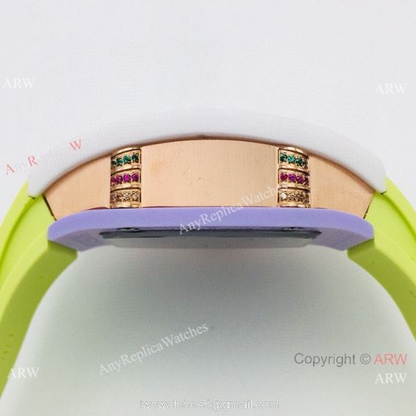 VS Factory Swiss Richard Mille RM07-03 BonBon Watch Ceramic Green Rubber Strap 5