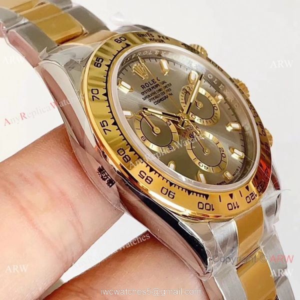 1:1 Best Edition Replica Rolex Daytona Gray Dial Two Tone Watch Noob Factory 4130 5