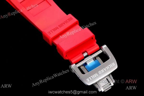 KV Factory Richard Mille RM 011 Red Rubber Band Automatic Replica Watches For Men 5