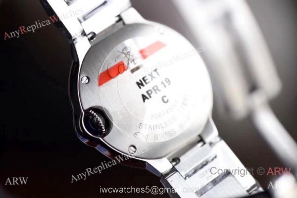 V6 Factory Copy Cartier Ballon Bleu Pink Face 28mm Ladies Watch 5