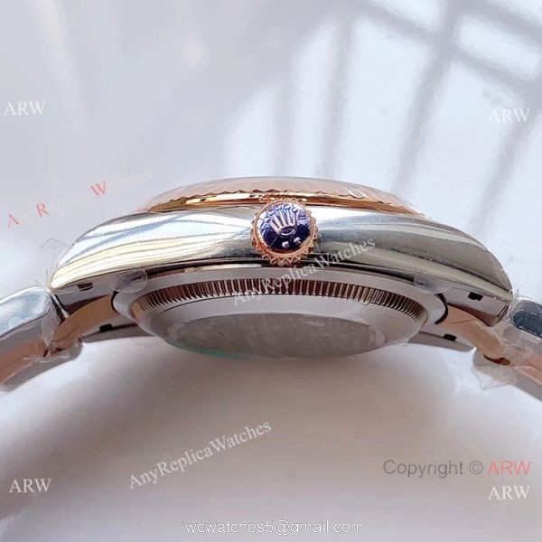 EWF Swiss 3235 Rolex Datejust Replica Watch 2-Tone Rose Gold Brown Dial 5