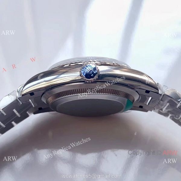 (EW)Swiss 3255 Rolex Day Date 36mm Watch Stainless Steel President Blue Dial 5