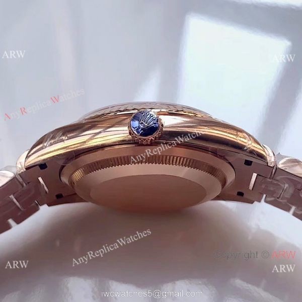 Swiss Grade 1 Fake Rolex Presidential DayDate Rose Gold Brown Dial Watch EWF Swiss 3255 5