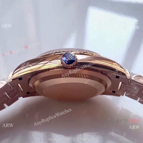 Swiss Replica Rolex DayDate Rose Gold D-Brown Dial Watch EW Factory 3255 5