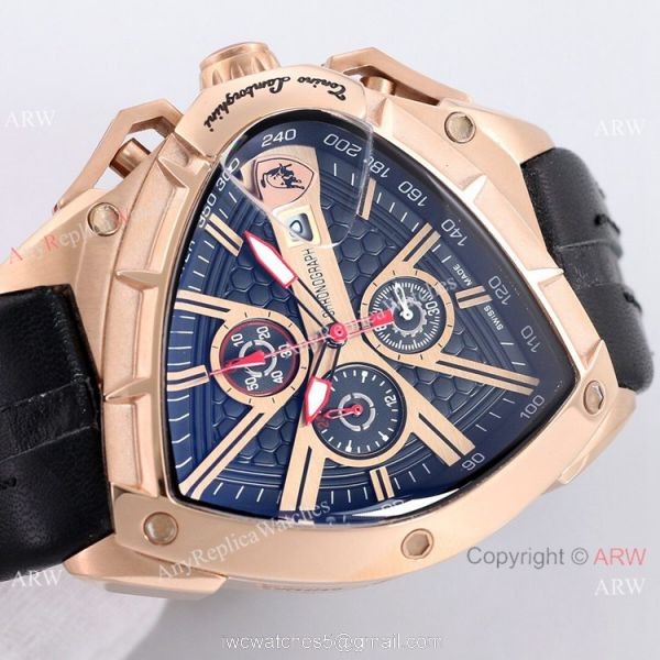 New Copy Lamborghini Spyder 9004 Rose Gold Chrono Watch 5